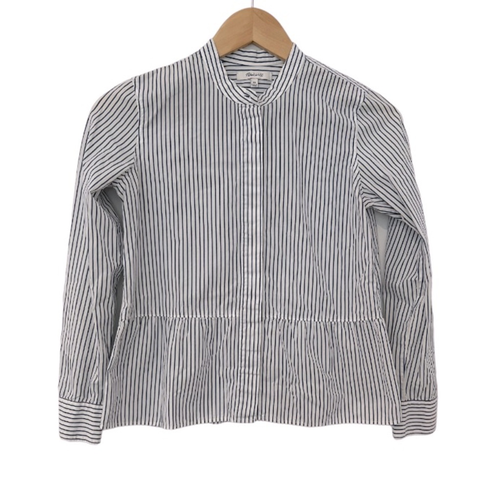 Madewell lakeside peplum striped shirt. - Picture 7 of 8